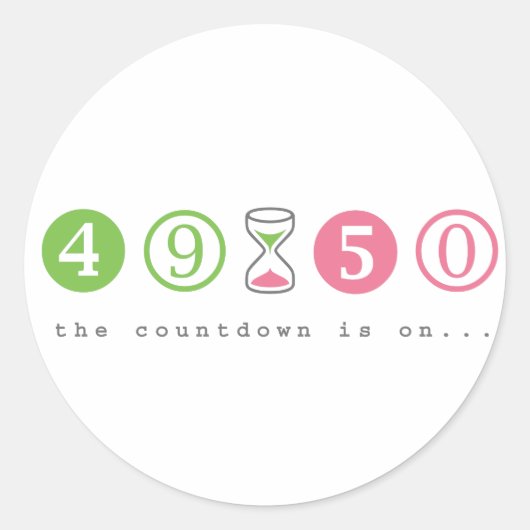 50 jaar oud worden ronde sticker (Voorkant)