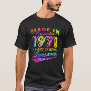 50 jaar oude 50 september 1971 oude kleurstof t-shirt