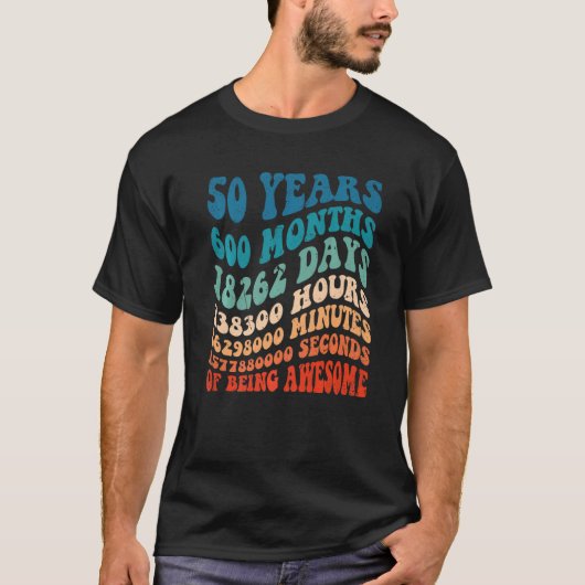50 jaar oude 50e verjaardag retro 600 t-shirt (Voorkant)