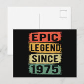 50 jaar oude Bday 1975 Epic Legend 50ste verjaarda Briefkaart (Voorkant / Achterkant)