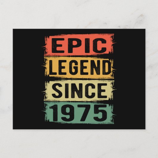 50 jaar oude Bday 1975 Epic Legend 50ste verjaarda Briefkaart (Voorkant)