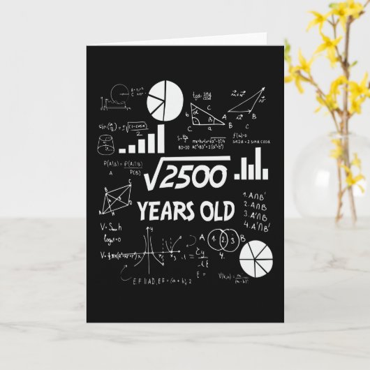 50 jaar oude Bday Wiskunde Teacher 50ste verjaarda Kaart (Gele Bloem)