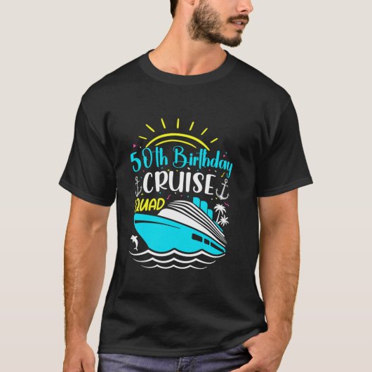 50 jaar oude bemanning 50e verjaardag Cruise Squad T-shirt (Voorkant)