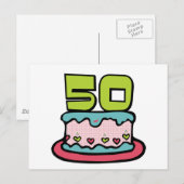 50 jaar oude Birthday Cake Briefkaart (Voorkant / Achterkant)