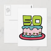50 jaar oude Birthday Cake Briefkaart (Voorkant / Achterkant)
