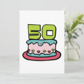 50 jaar oude Birthday Cake Kaart (Staand voorkant)
