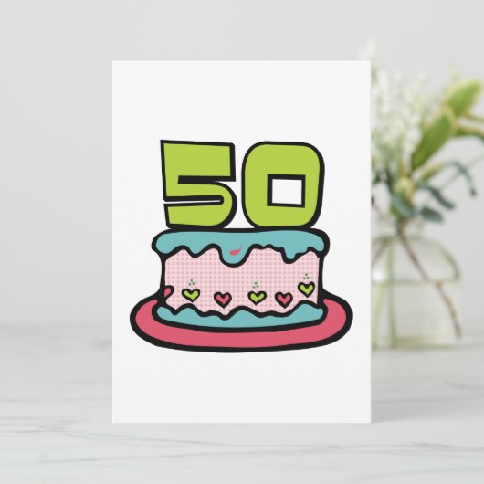 50 jaar oude Birthday Cake Kaart (Staand voorkant)