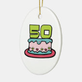 50 jaar oude Birthday Cake Keramisch Ornament (Links)