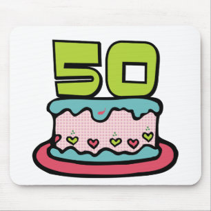 50 jaar oude Birthday Cake Muismat