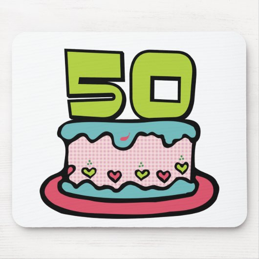 50 jaar oude Birthday Cake Muismat (Voorkant)