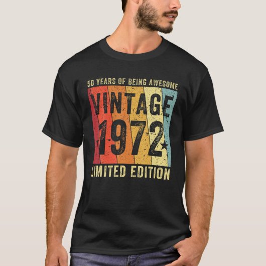 50 jaar oude cadeautjes 1972 Limited Edition 50T T-shirt (Voorkant)