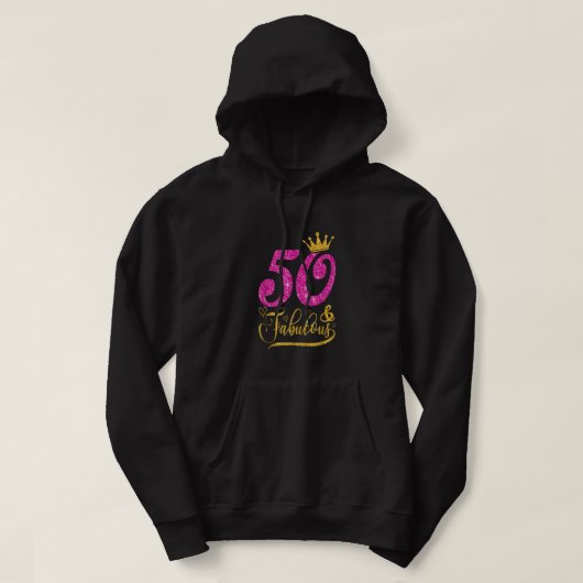 50 jaar oude cadeautjes 50 en 50 jaar Fabulous 50t Hoodie (Design voorkant)