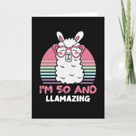 50 jaar oude dag Llamazing Llama 50th Birthday Kaart (Voorkant)