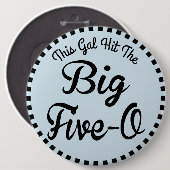 50 jaar oude dag -  stijl ronde button 6,0 cm (Voorkant /achterkant)