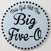 50 jaar oude dag -  stijl ronde button 6,0 cm (Voorkant)