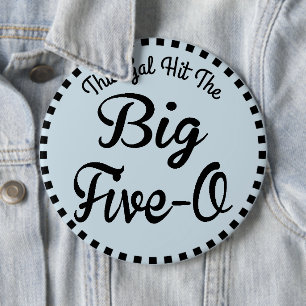 50 jaar oude dag -  stijl ronde button 6,0 cm