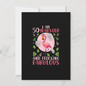 50 jaar oude en flocking Fabulous - Flamingo Love Kaart (Voorkant)