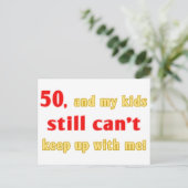 50 jaar oude Gag-cadeau Briefkaart (Staand voorkant)