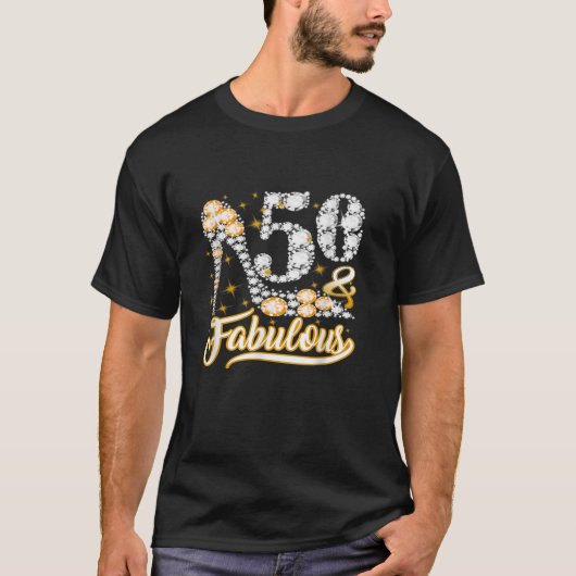 50 jaar oude geschenken 50 Fabulous 50th Birthday T-shirt (Voorkant)