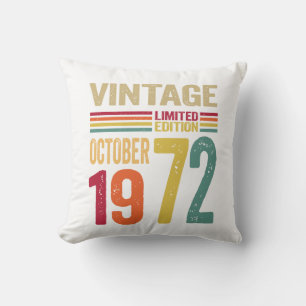 50 jaar oude geschenken Vintage oktober 1972 Kussen