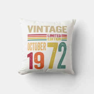 50 jaar oude geschenken Vintage oktober 1972 Kussen