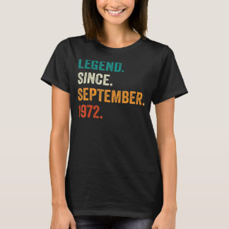 50 jaar oude Gift Legend sinds september 1972 50th T-shirt
