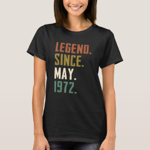 50 jaar oude leggende sinds mei 1972 50e verjaarda t-shirt
