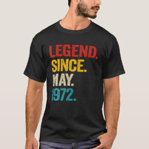 50 jaar oude leggende sinds mei 1972 50e verjaarda t-shirt