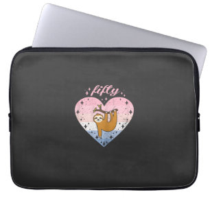 50 Jaar Oude Lieve Luiaard Verjaardag Meisje 50e V Laptop Sleeve