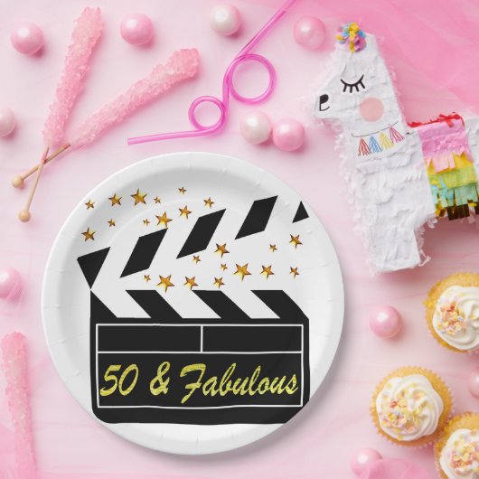 50 JAAR OUDE MOVIE STAR PAPIEREN BORDJE (Feest)