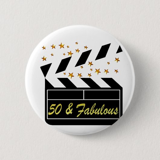 50 JAAR OUDE MOVIE STAR RONDE BUTTON 5,7 CM (Voorkant)