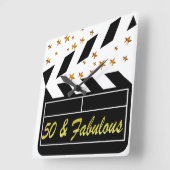 50 JAAR OUDE MOVIE STAR VIERKANTE KLOK (Hoek)