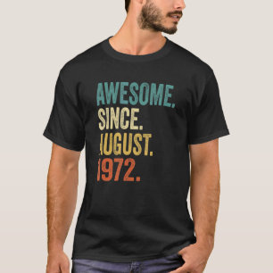 50 jaar oude Retro  augustus 1972 50ste geboorte T-shirt
