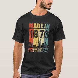50 Jaar Oude Retro Vintage Stad 1973 50ste Verjaar T-shirt