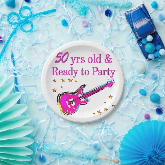 50 JAAR OUDE ROCKSTER PAPIEREN BORDJE (Feest)