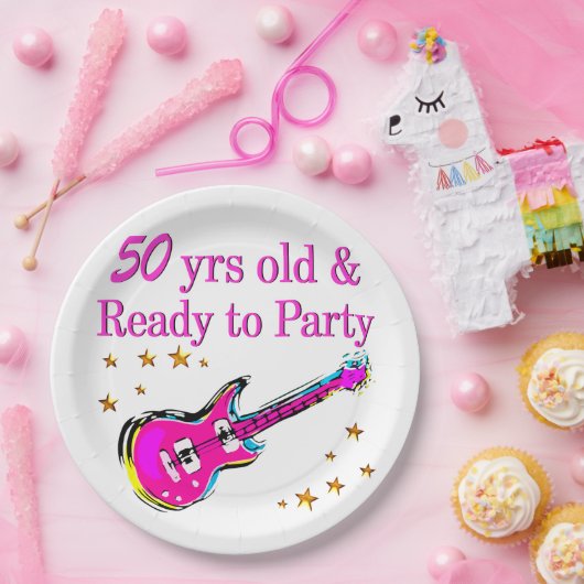 50 JAAR OUDE ROCKSTER PAPIEREN BORDJE (Feest)