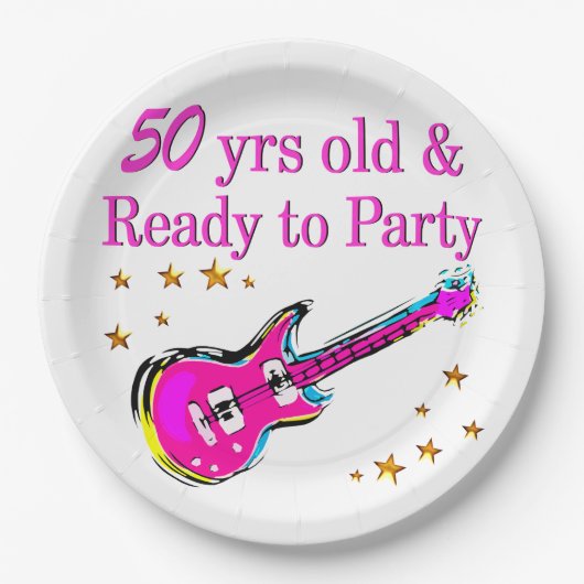 50 JAAR OUDE ROCKSTER PAPIEREN BORDJE (Voorkant)