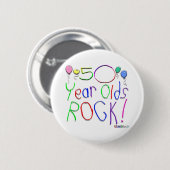 50 jaar oude rotzooi! ronde button 5,7 cm (Voorkant /achterkant)