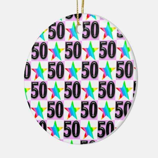 50 JAAR OUDE SUPERSTER KERAMISCH ORNAMENT (Links)
