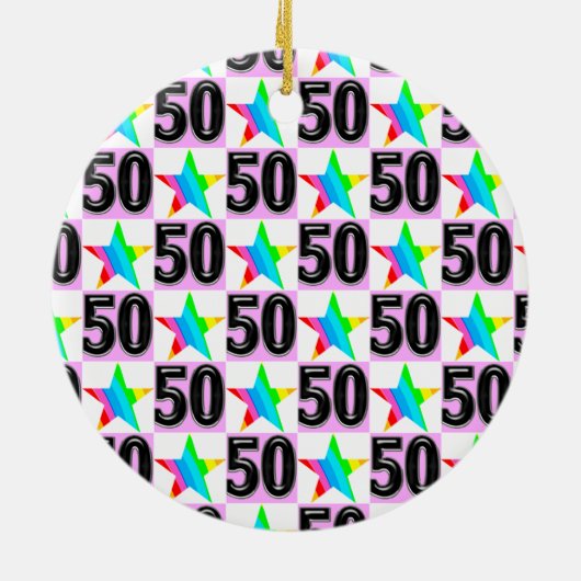 50 JAAR OUDE SUPERSTER KERAMISCH ORNAMENT (Achterkant)