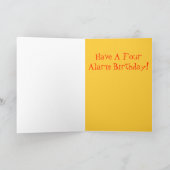 50 jaar oude taart op vuur Verjaardag Kaart (Binnen)