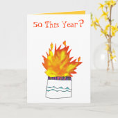 50 jaar oude taart op vuur Verjaardag Kaart (Gele Bloem)