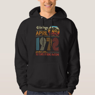 50 jaar oude Vintage april 1972 50e dag Hoodie