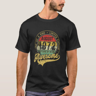 50 jaar oude Vintage augustus 1972 50e T-shirt