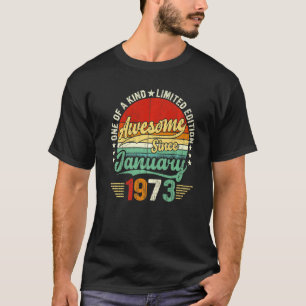 50 jaar oude Vintage januari 1973 50e verjaardag R T-shirt