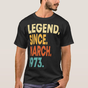 50 jaar oude Vintage maart 1973 50e verjaardag 1 T-shirt