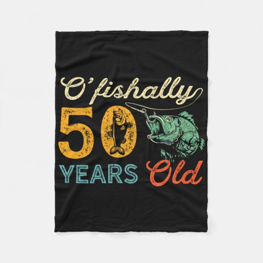 50 Jaar Oude Visgift 50ste Verjaardag Cool Vijftig Fleece Deken (Voorkant)