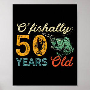 50 Jaar Oude Visserij Cadeau 50e Verjaardag Cool V Poster