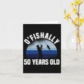 50 jaar oude vissers 50e verjaardag vis kaart (Gele Bloem)