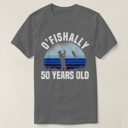 50 jaar oude vissers 50e verjaardag vis t-shirt (Design voorkant)